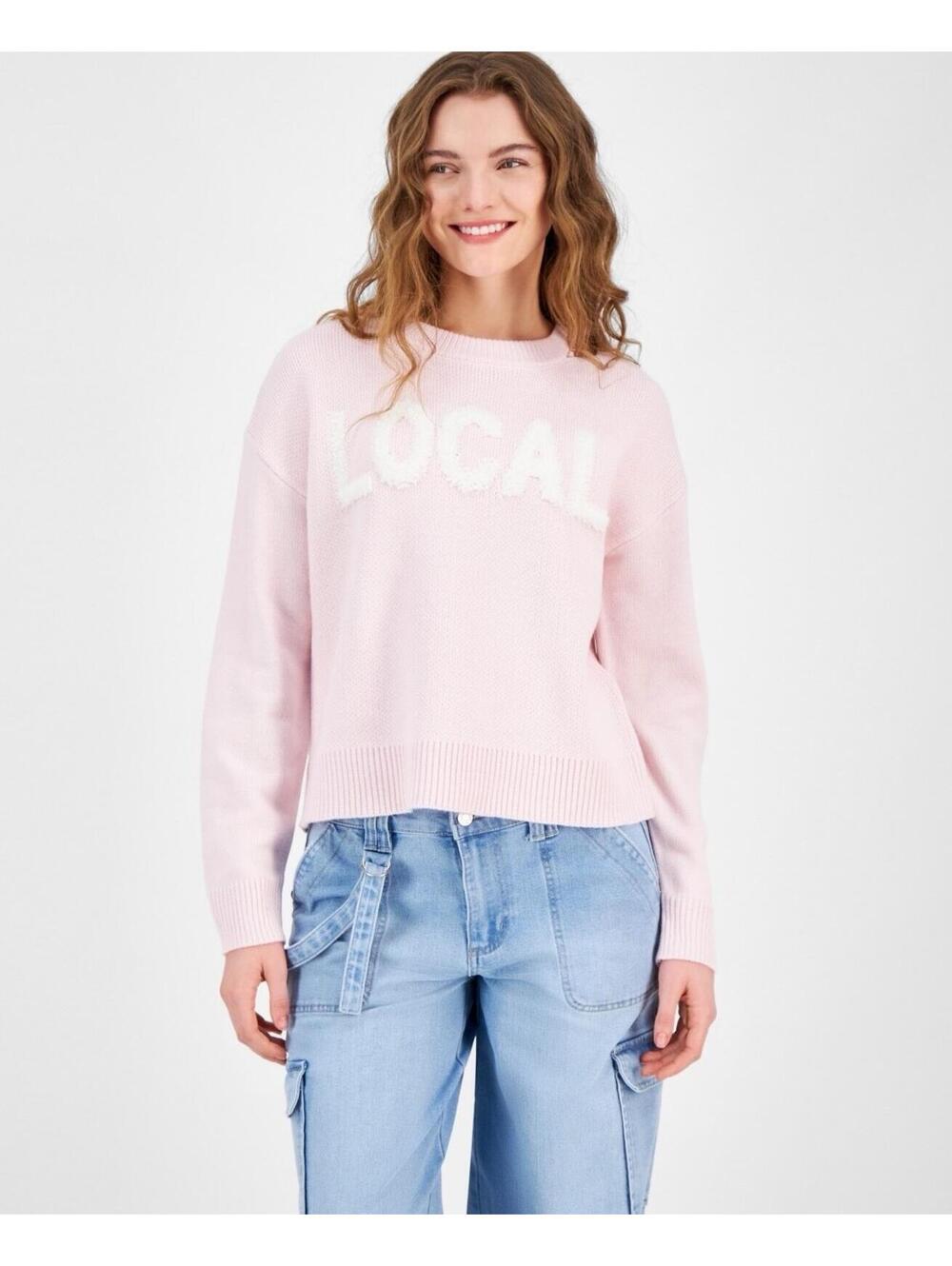 $44 Hooked up by Iot Juniors' Novelty Verbiage Sweater L Purple